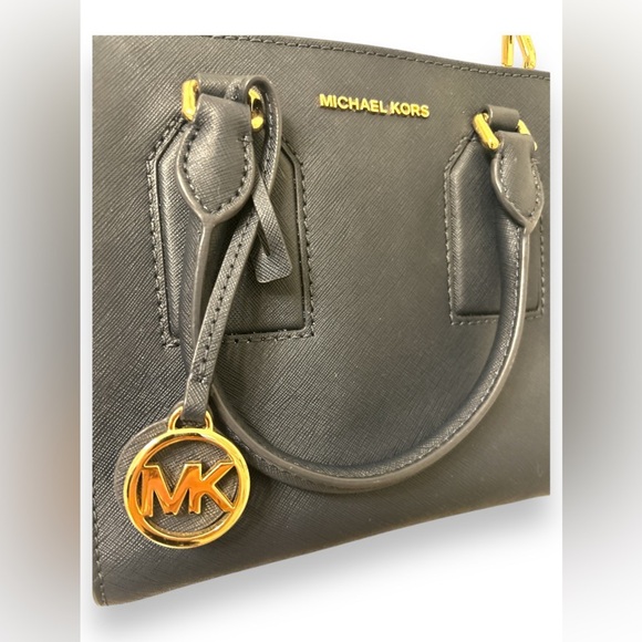 Michael Kors Messenger Selby Medium Admiral Navy Gold Leather Satchel - Picture 5 of 12